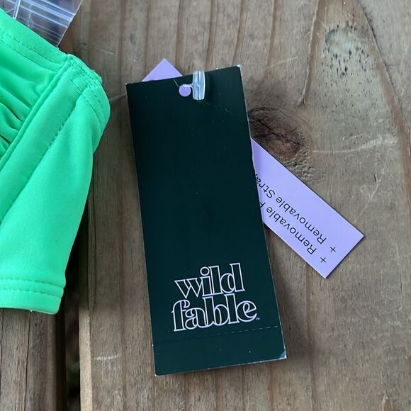 NWT Wild Fable Size XXS (00) Lime GREEN Strapless Bikini Top Swim Bandeau - Picture 6 of 9